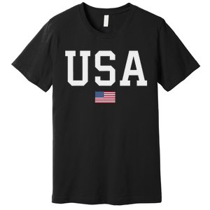 Usa Women American Flag Patriotic 4th Of July Premium T-Shirt