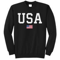 Usa Women American Flag Patriotic 4th Of July Tall Sweatshirt