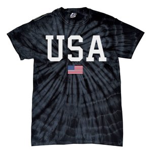 Usa Women American Flag Patriotic 4th Of July Tie-Dye T-Shirt