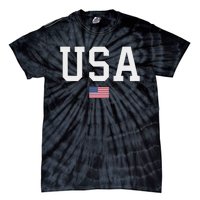 Usa Women American Flag Patriotic 4th Of July Tie-Dye T-Shirt