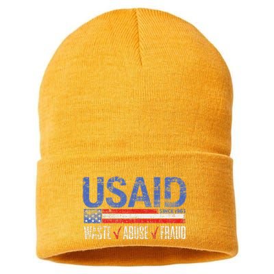 Usaid Waste Abuse Fraud Since 1961 D.O.G.E 2025 Sustainable Knit Beanie