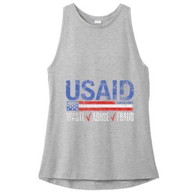 Usaid Waste Abuse Fraud Since 1961 D.O.G.E 2025 Ladies PosiCharge Tri-Blend Wicking Tank
