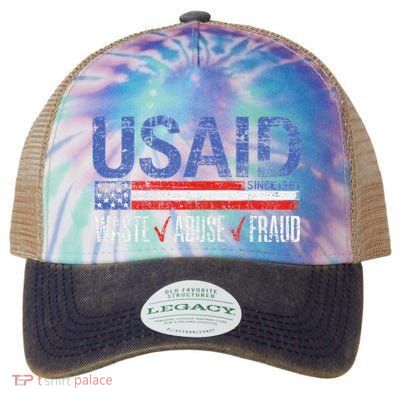 Usaid Waste Abuse Fraud Since 1961 D.O.G.E 2025 Legacy Tie Dye Trucker Hat
