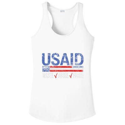 Usaid Waste Abuse Fraud Since 1961 D.O.G.E 2025 Ladies PosiCharge Competitor Racerback Tank