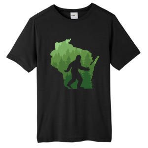 Unique Wisconsin Bigfoot Hunter Gift Sasquatch Hunting Cool Gift Tall Fusion ChromaSoft Performance T-Shirt