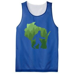 Unique Wisconsin Bigfoot Hunter Gift Sasquatch Hunting Cool Gift Mesh Reversible Basketball Jersey Tank