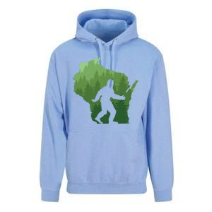 Unique Wisconsin Bigfoot Hunter Gift Sasquatch Hunting Cool Gift Unisex Surf Hoodie