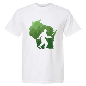 Unique Wisconsin Bigfoot Hunter Gift Sasquatch Hunting Cool Gift Garment-Dyed Heavyweight T-Shirt