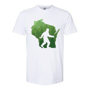 Unique Wisconsin Bigfoot Hunter Gift Sasquatch Hunting Cool Gift Softstyle CVC T-Shirt