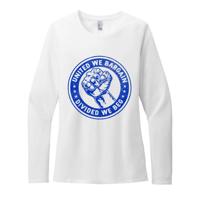 United We Bargain Divided We Beg Worker Fist Labor Protest Womens CVC Long Sleeve Shirt