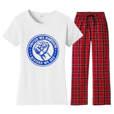 United We Bargain Divided We Beg Worker Fist Labor Protest Women's Flannel Pajama Set