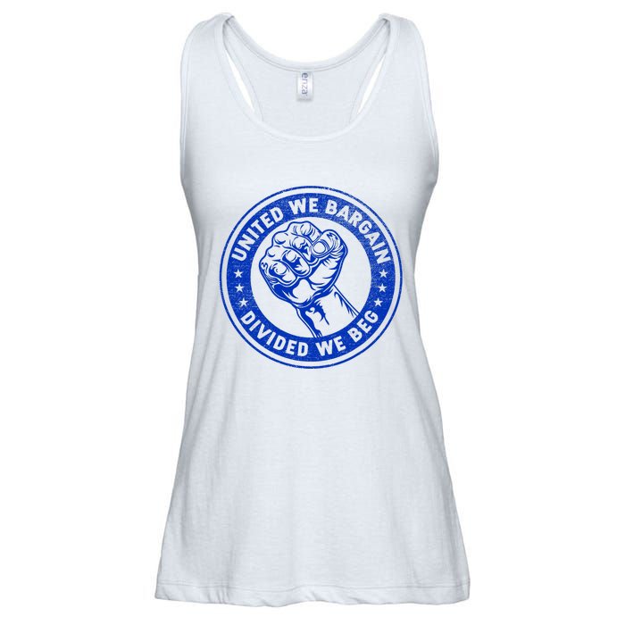 United We Bargain Divided We Beg Worker Fist Labor Protest Ladies Essential Flowy Tank