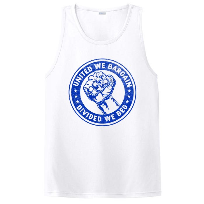 United We Bargain Divided We Beg Worker Fist Labor Protest PosiCharge Competitor Tank