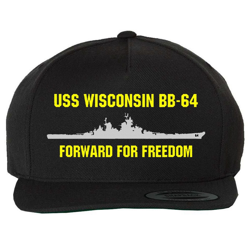 Uss Wisconsin Bb64 Wool Snapback Cap