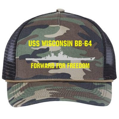 Uss Wisconsin Bb64 Retro Rope Trucker Hat Cap