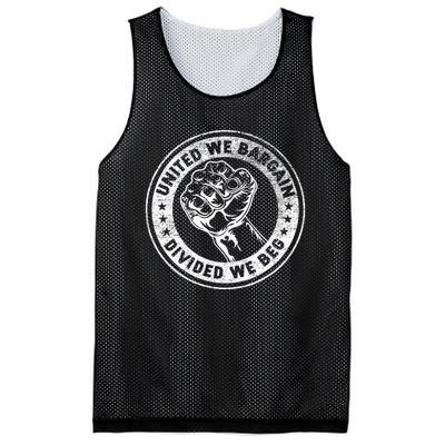 United We Bargain Divided We Beg Worker Fist Labor Protest Mesh Reversible Basketball Jersey Tank