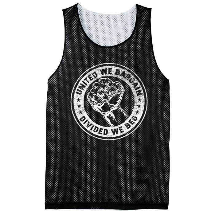 United We Bargain Divided We Beg Worker Fist Labor Protest Mesh Reversible Basketball Jersey Tank