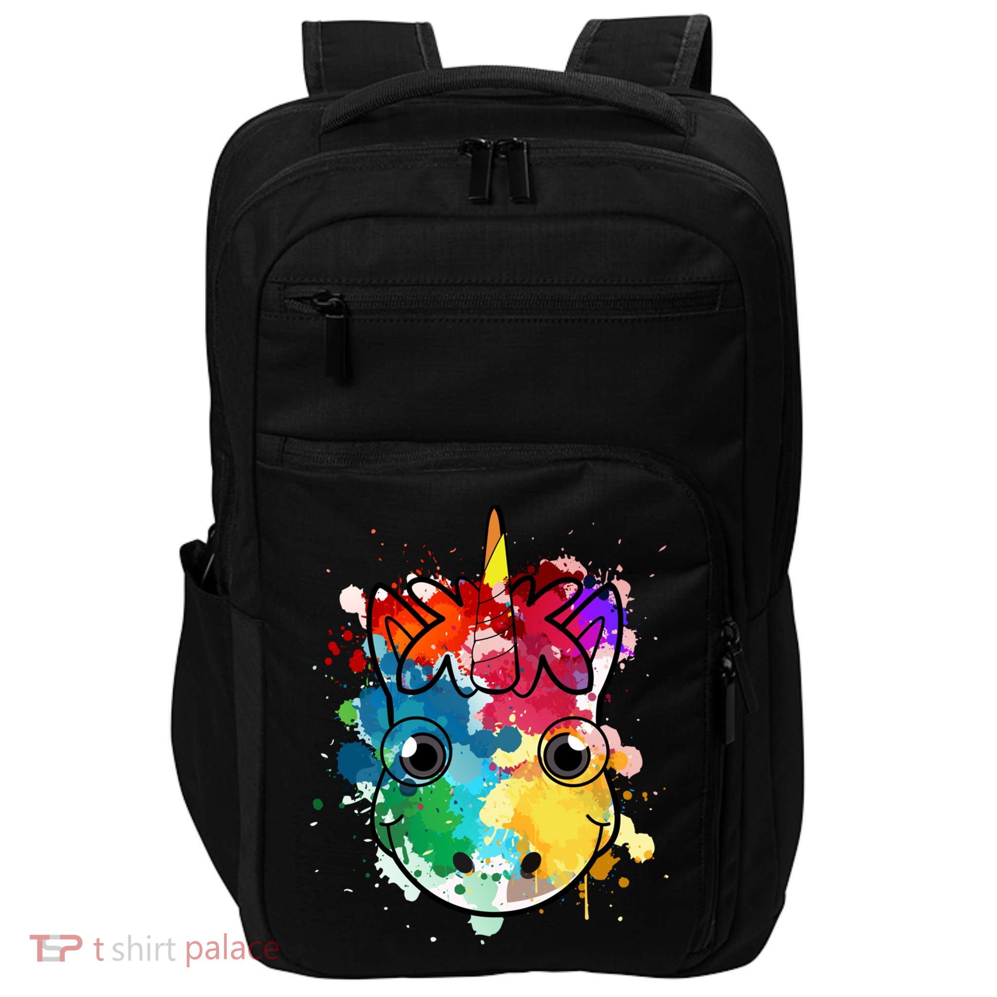 Unicorn Water Color Horse Mom Paint Splat Love Gift Impact Tech Backpack