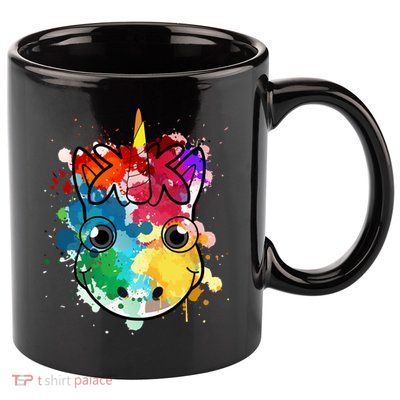 Unicorn Water Color Horse Mom Paint Splat Love Gift 11oz C Handle Ceramic Mug