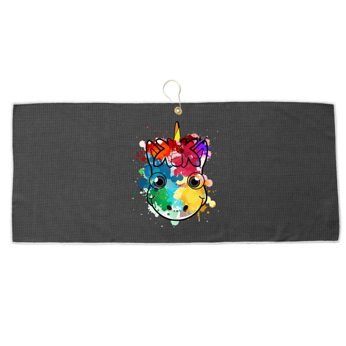 Unicorn Water Color Horse Mom Paint Splat Love Gift Large Microfiber Waffle Golf Towel