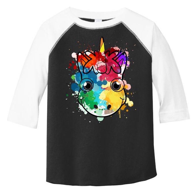 Unicorn Water Color Horse Mom Paint Splat Love Gift Toddler Fine Jersey T-Shirt