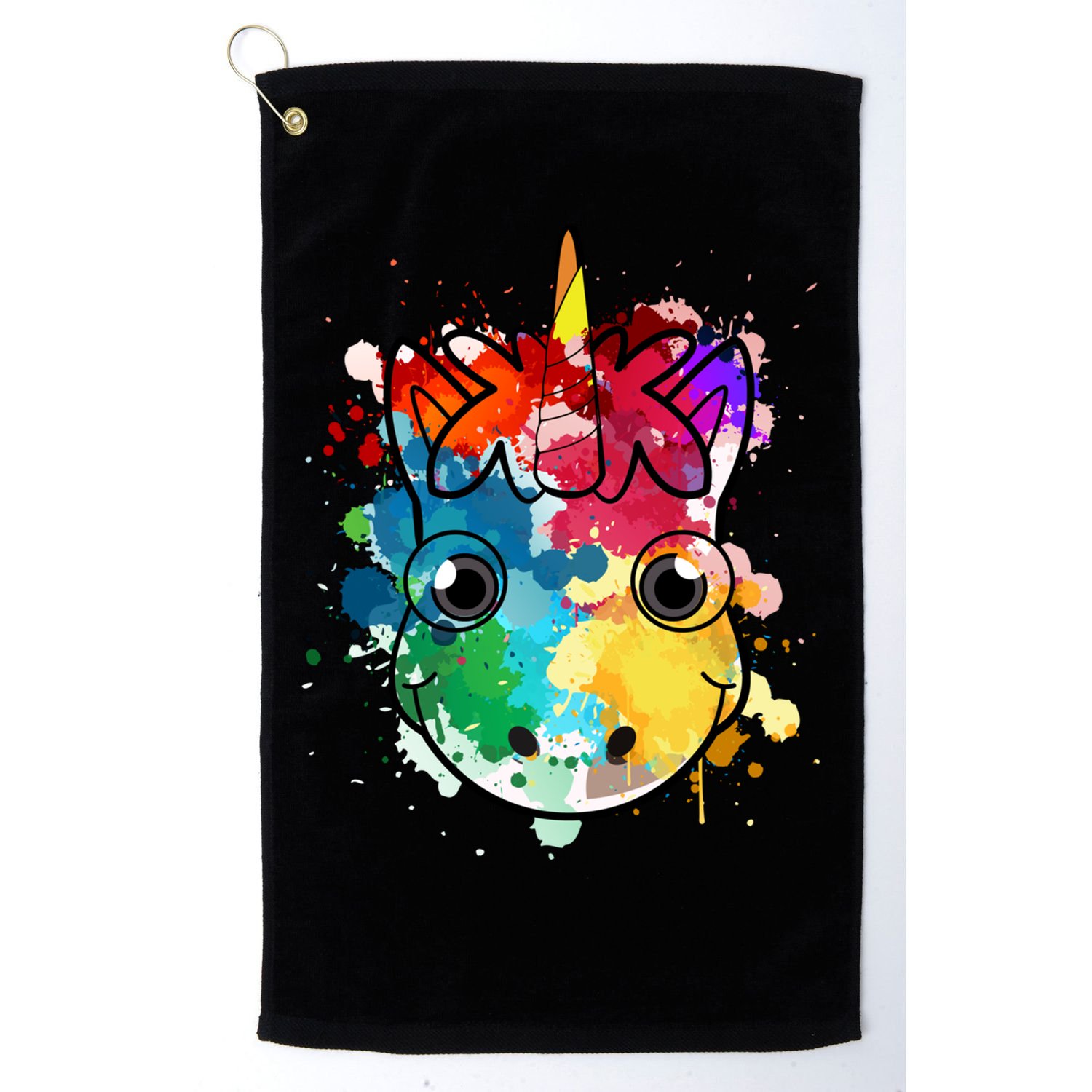 Unicorn Water Color Horse Mom Paint Splat Love Gift Golf Towel
