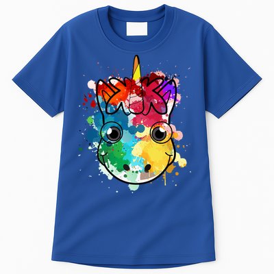 Unicorn Water Color Horse Mom Paint Splat Love Gift Tall T-Shirt