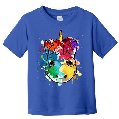 Unicorn Water Color Horse Mom Paint Splat Love Gift Toddler T-Shirt