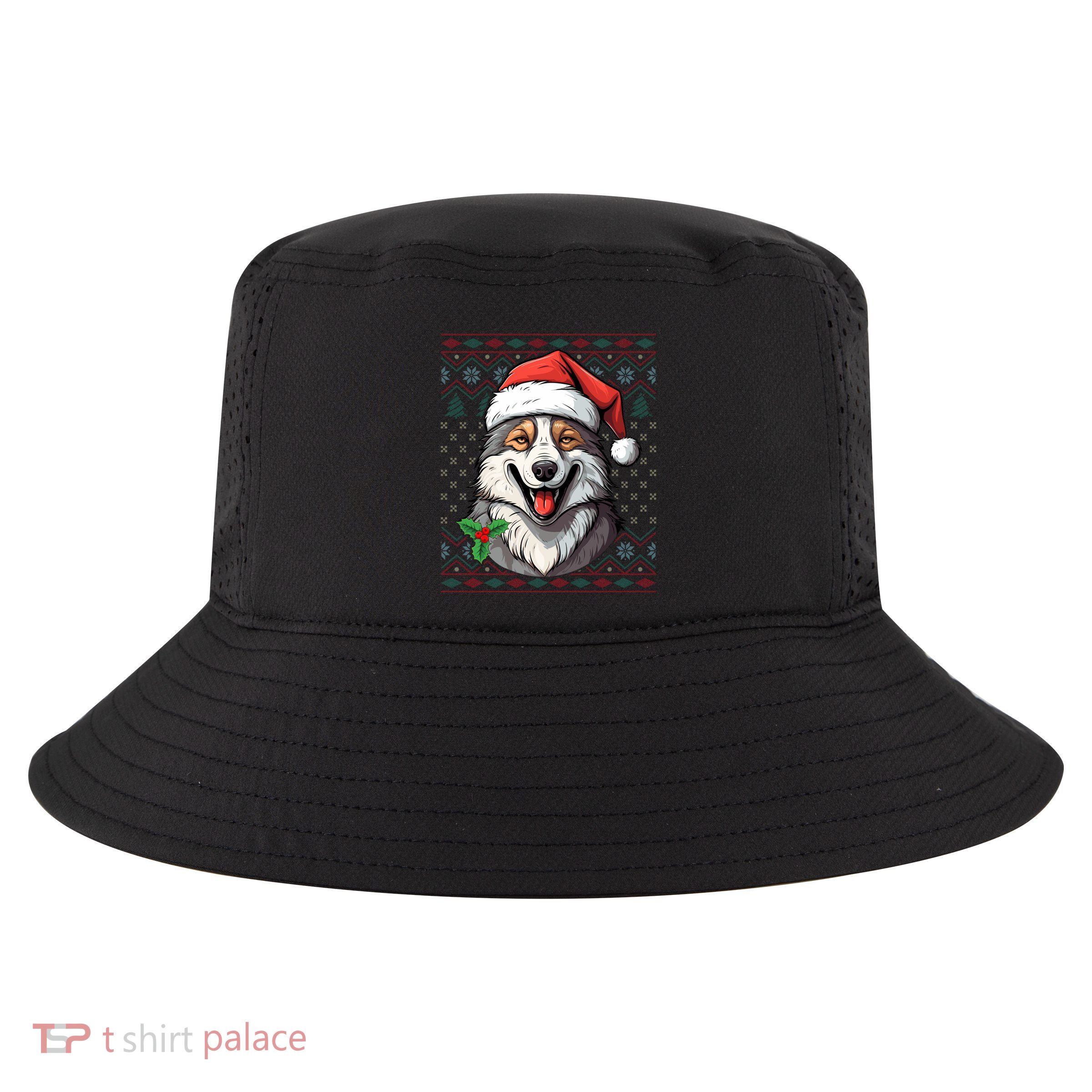 Ugly Wolf Christmas Gift Wolf Lover Santa Hat Xmas Winter Cool Comfort Performance Bucket Hat