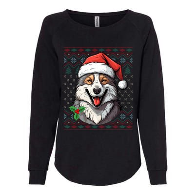 Ugly Wolf Christmas Gift Wolf Lover Santa Hat Xmas Winter Womens California Wash Sweatshirt