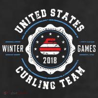 USA Winter Curling 11oz C Handle Ceramic Mug