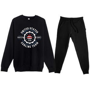 USA Winter Curling Premium Crewneck Sweatsuit Set