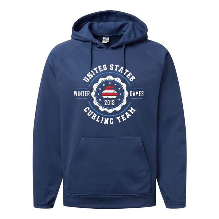 USA Winter Curling Performance Fleece Hoodie