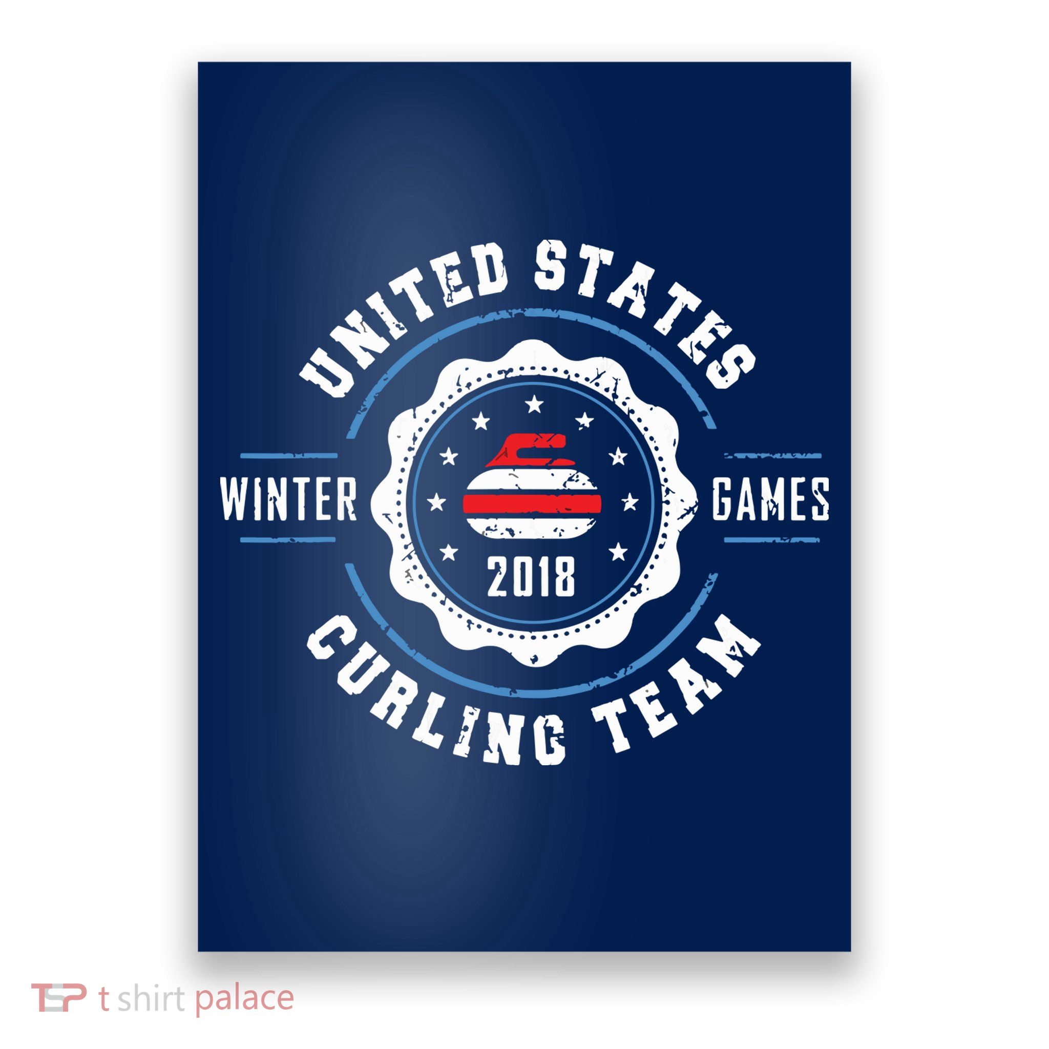 USA Winter Curling Poster