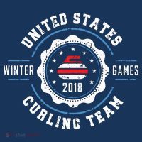 USA Winter Curling Poster