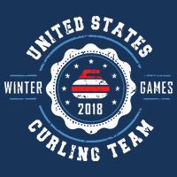 USA Winter Curling Pom Pom 12in Knit Beanie