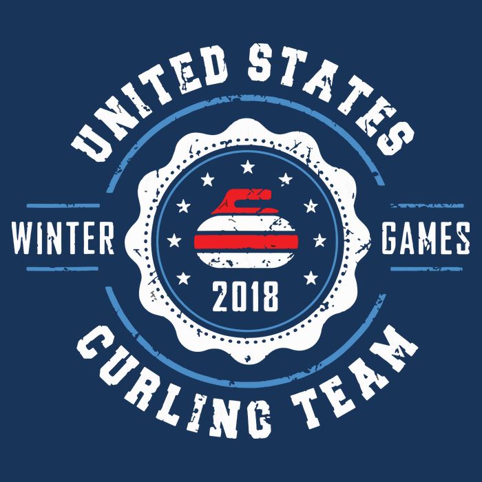 USA Winter Curling Pom Pom 12in Knit Beanie