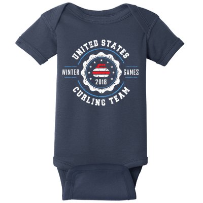 USA Winter Curling Baby Bodysuit