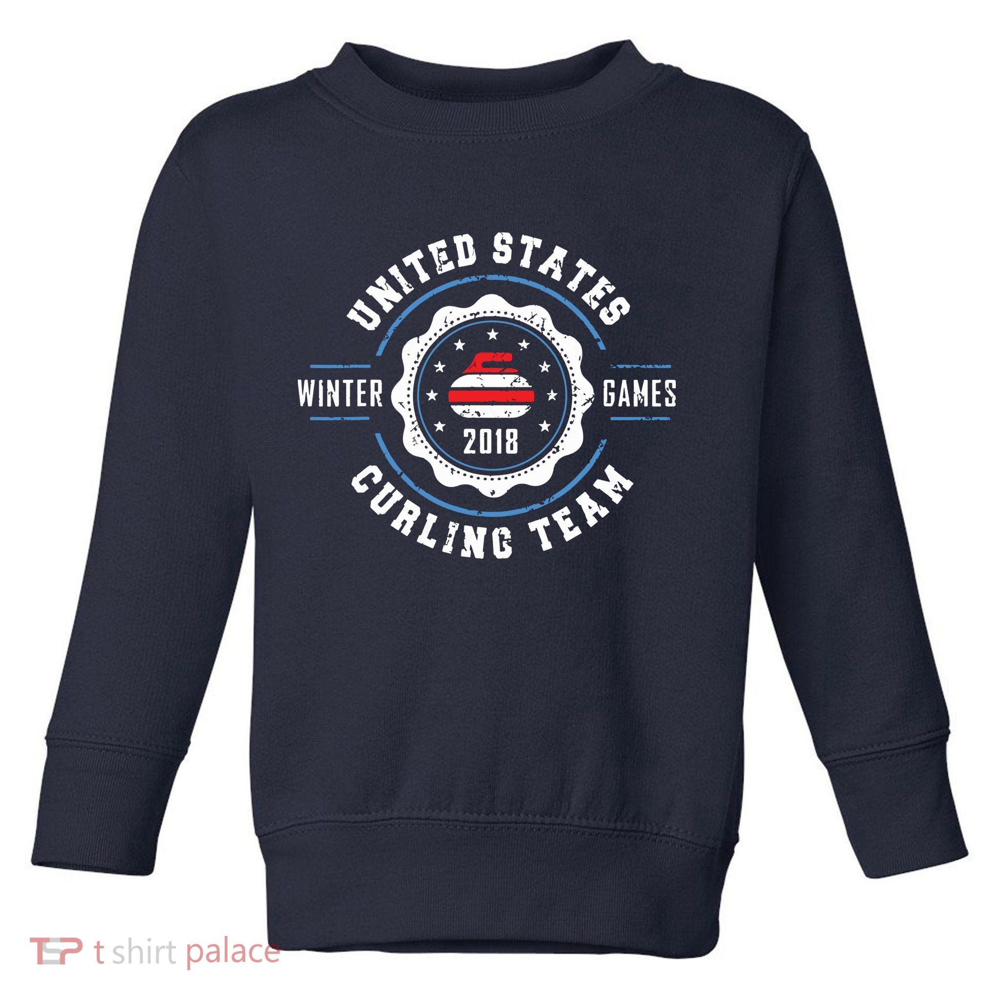 USA Winter Curling Toddler Sweatshirt