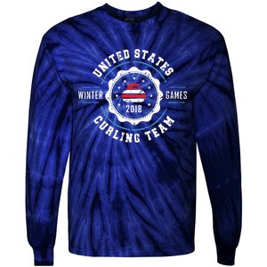 USA Winter Curling Tie-Dye Long Sleeve Shirt