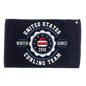 USA Winter Curling Grommeted Golf Towel