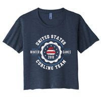 USA Winter Curling Women's Crop Top Tee