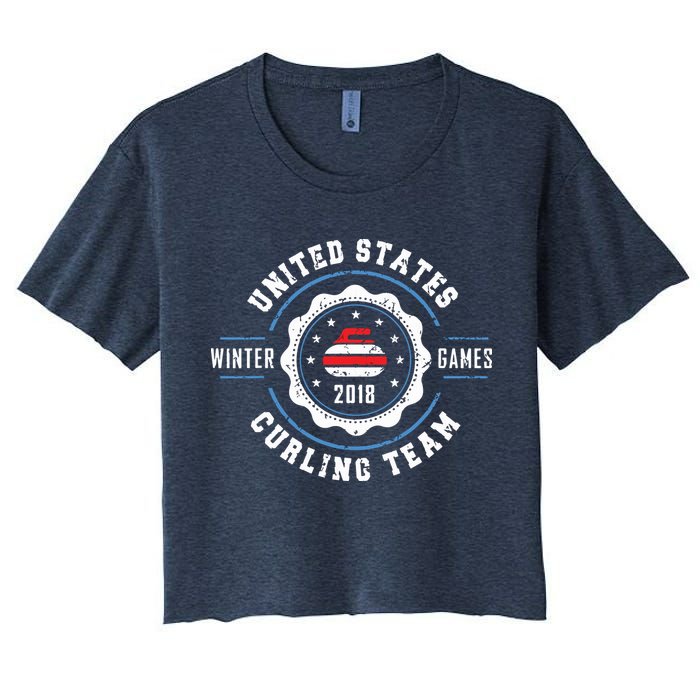 USA Winter Curling Women's Crop Top Tee