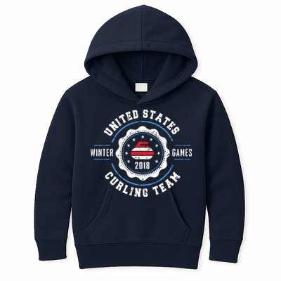 USA Winter Curling Kids Hoodie
