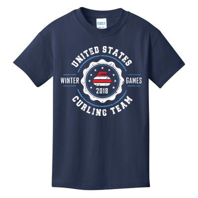 USA Winter Curling Kids T-Shirt