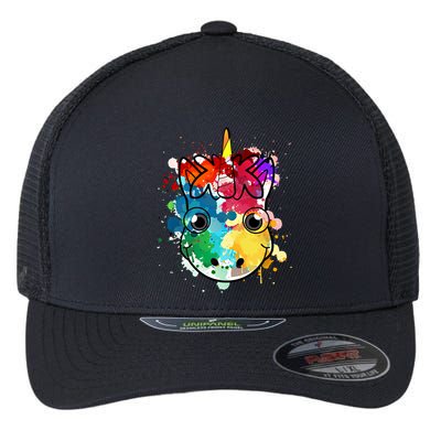 Unicorn Water Color Horse Mom Paint Splat Love Gift Flexfit Unipanel Trucker Cap