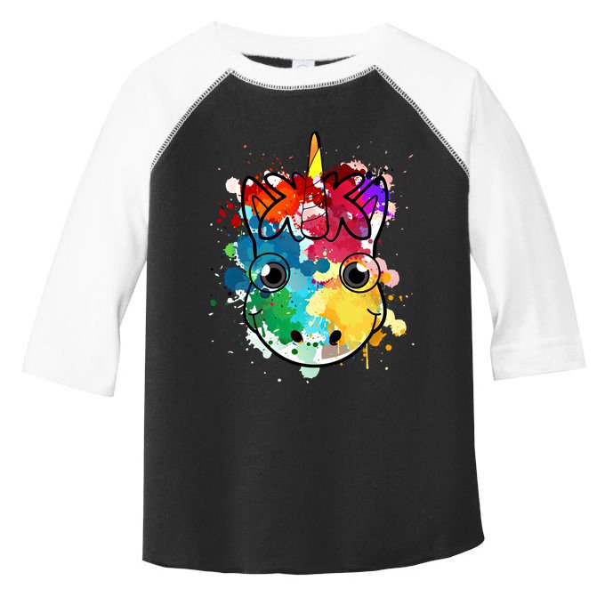 Unicorn Water Color Horse Mom Paint Splat Love Gift Toddler Fine Jersey T-Shirt