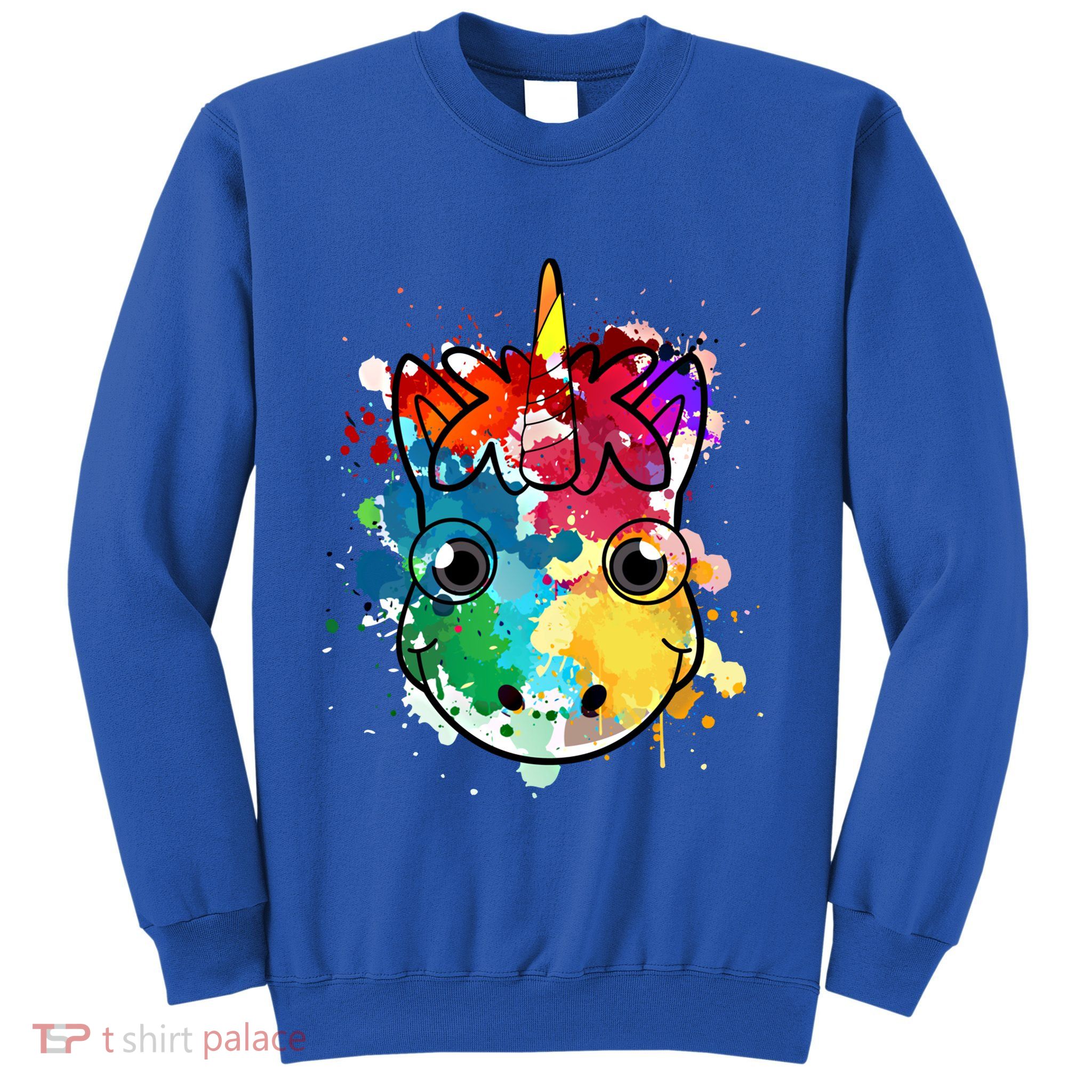 Unicorn Water Color Horse Mom Paint Splat Love Gift Sweatshirt