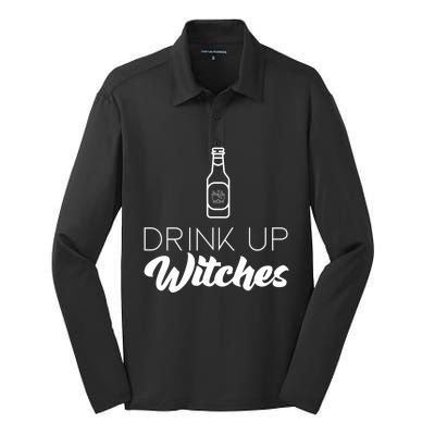 Up Witches Cauldron Brew Gift Silk Touch Performance Long Sleeve Polo