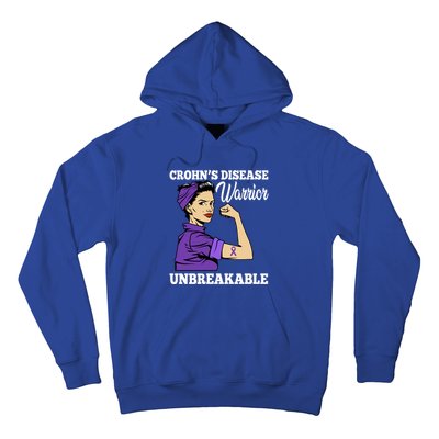 Unbreakable Warrior Crohn's Disease Purple Ribbon Gift Hoodie